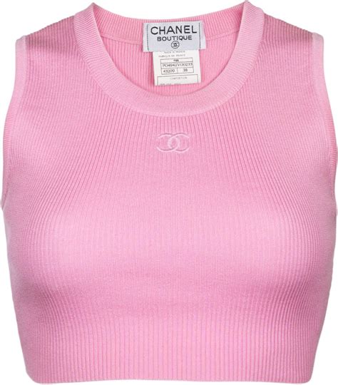 chanel crop top pink|pre owned Chanel tops.